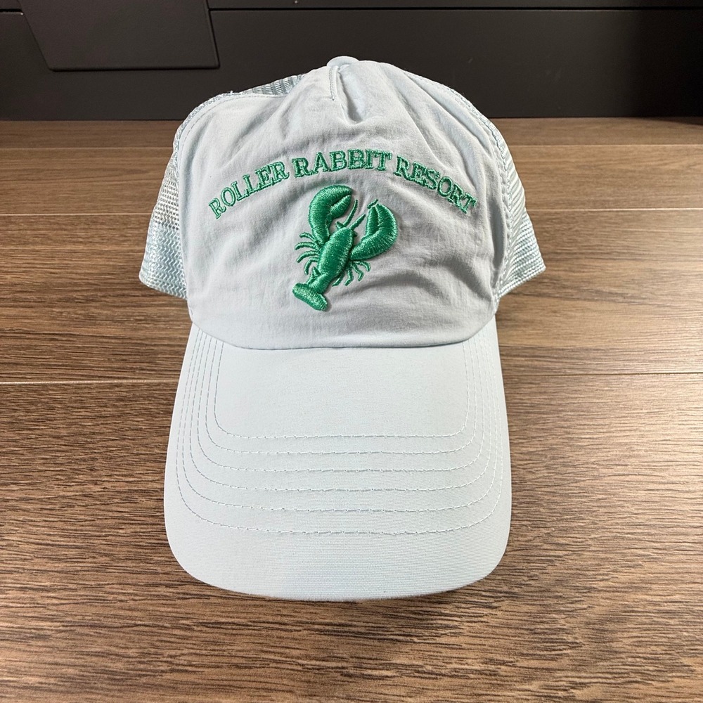 Roller Rabbit Target Resort Lobster Trucker Hat Blue Green Mesh Snapback NWT